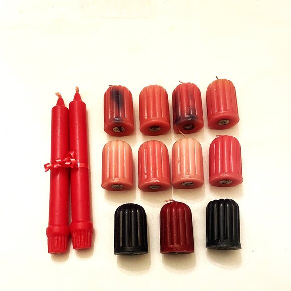 Assorted Wax Candles 11 Votive 2 Taper Candles Lot of 13 Candles - Picture 4 of 5